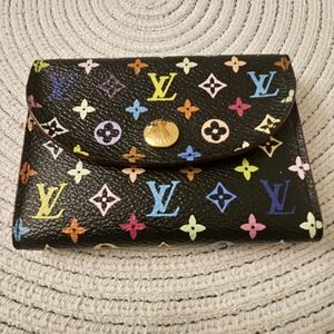 Louis Vuitton Multicolor Business Credit Card Holder Black Murakami Full Set